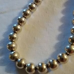 Vtg sterling silver beads necklace